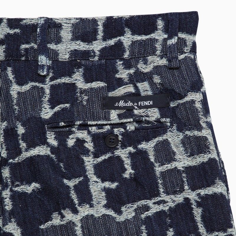 FENDI Embroidered Denim Bermuda Shorts for Men - SS24