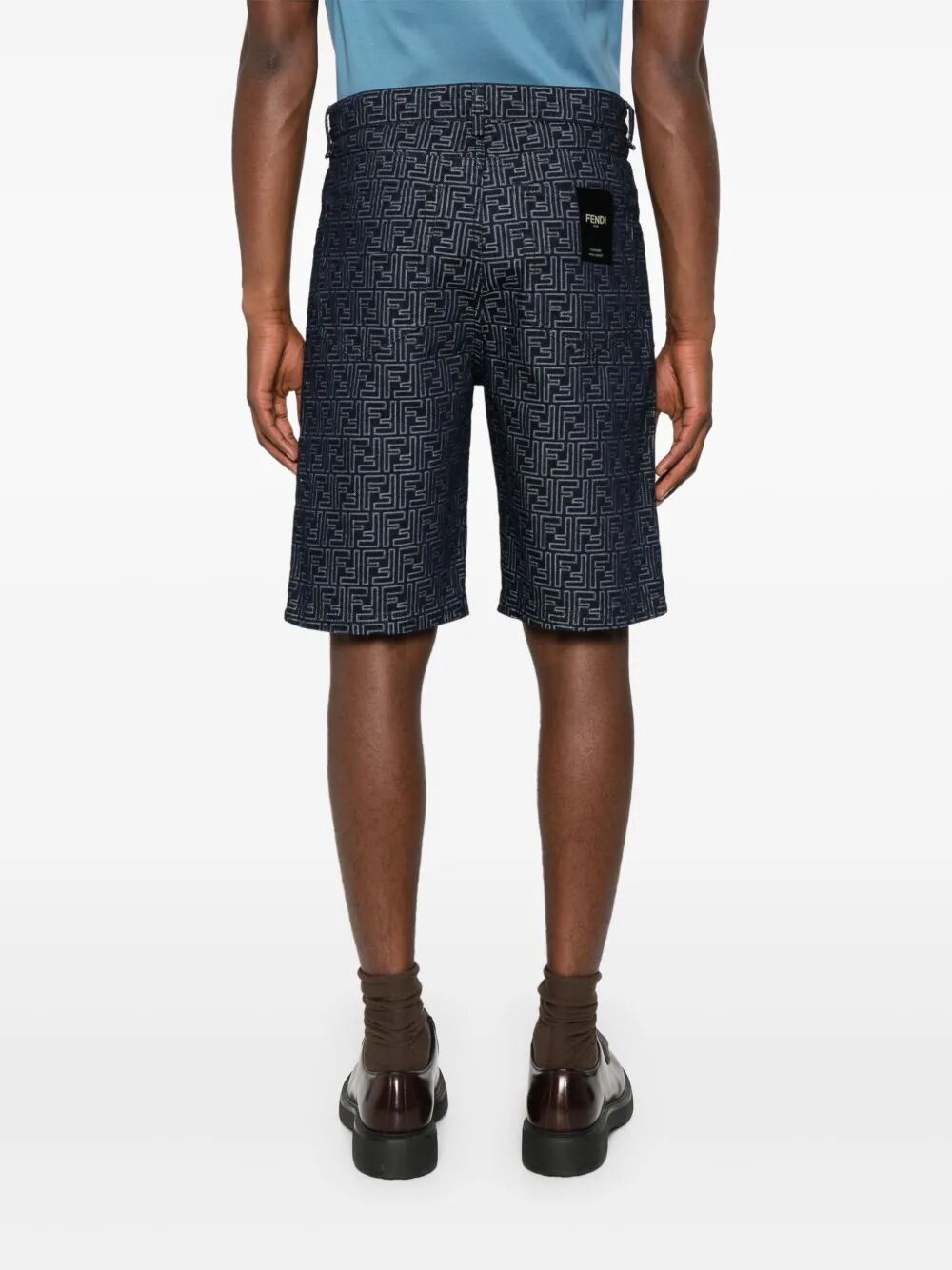 FENDI Jacquard Denim Shorts for Men - SS25 Collection