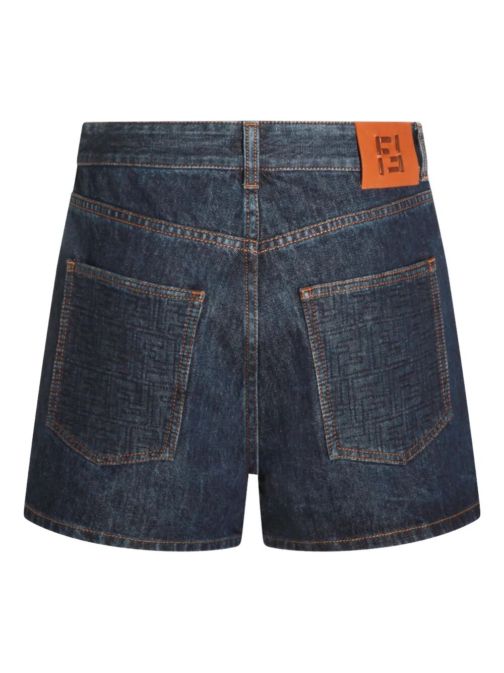 FENDI Flared Denim Shorts with Quilted Motif
