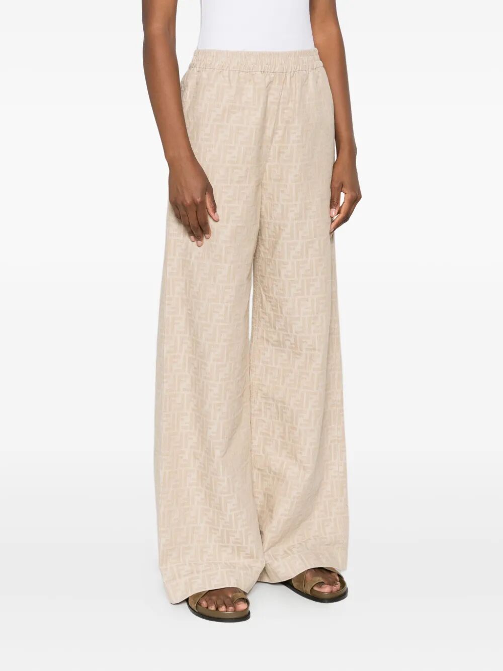 FENDI Classic Cotton-Linen Trousers for Women