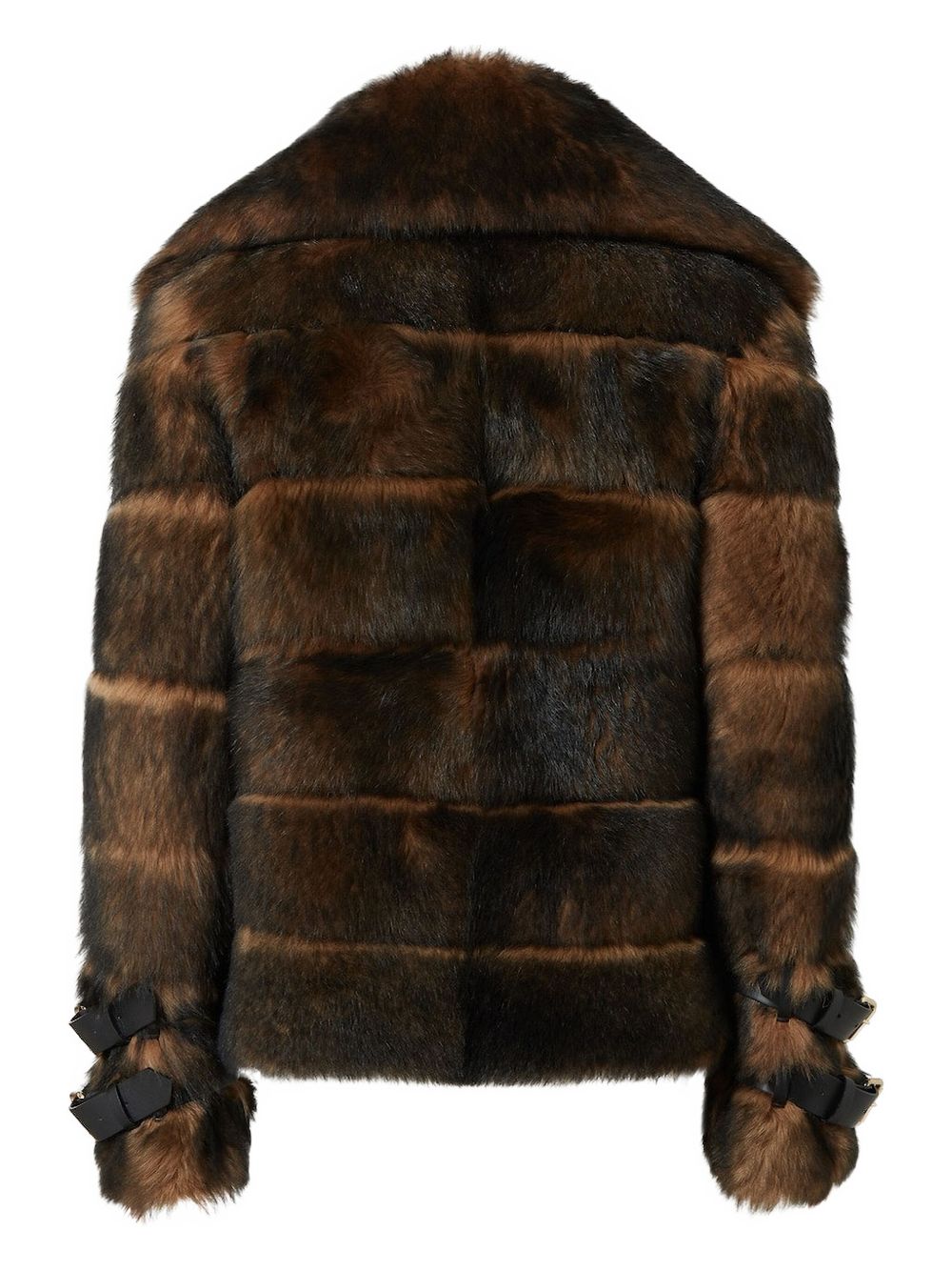 FENDI Faux Fur Blouson Jacket with Buckle Detail for Women