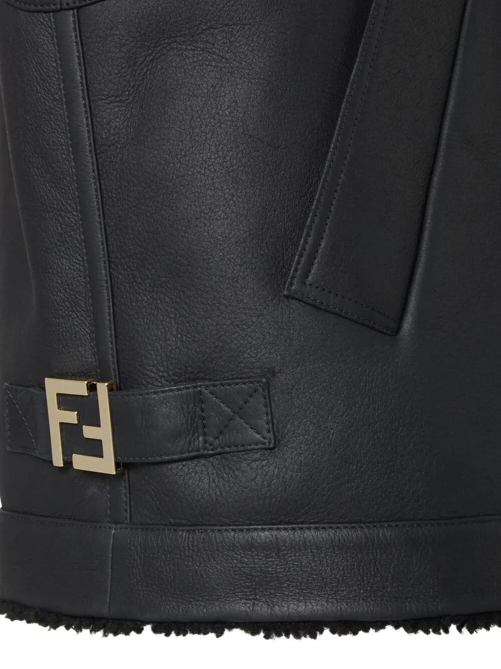FENDI Faux Fur Collar Zip Fastening Coat for Women