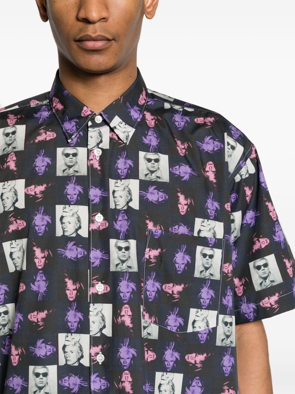 COMME DES GARÇONS SHIRT Men's Stylish Print Short Sleeve Shirt