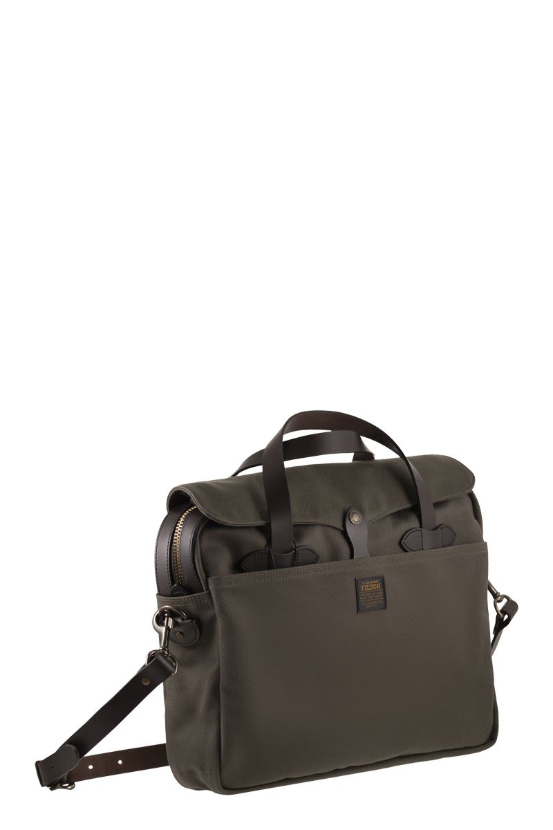 FILSON Original Briefcase - Fabric and Leather Handbag 40.7 x 31.8 x 10.2 cm