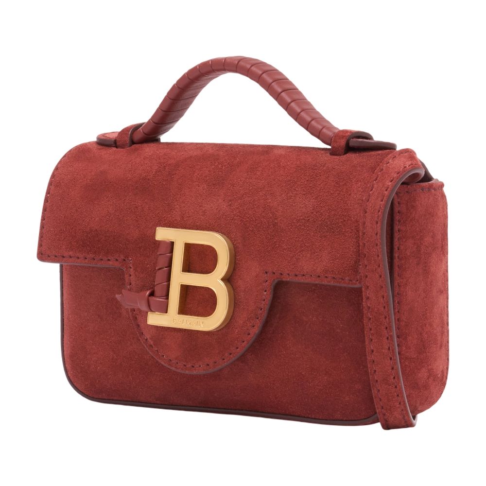 BALMAIN Mini Suede Leather Handbag