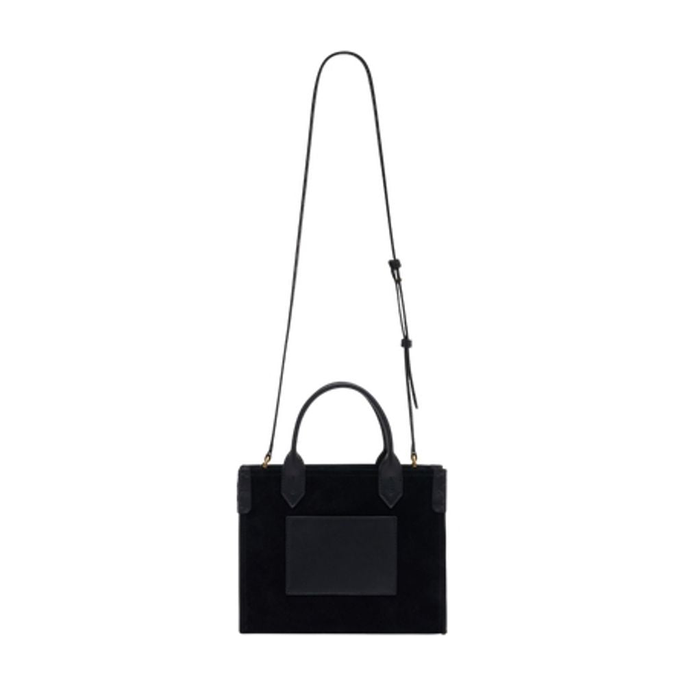 BALMAIN Mini Suede and Leather Shopping Bag