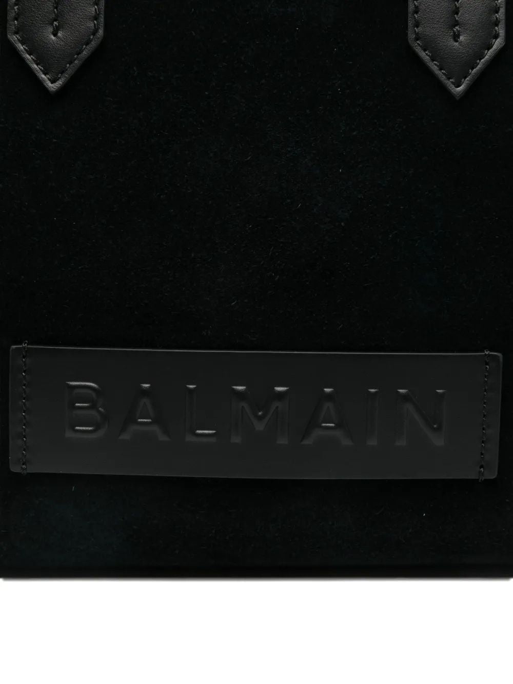 BALMAIN Mini Suede and Leather Shopping Bag
