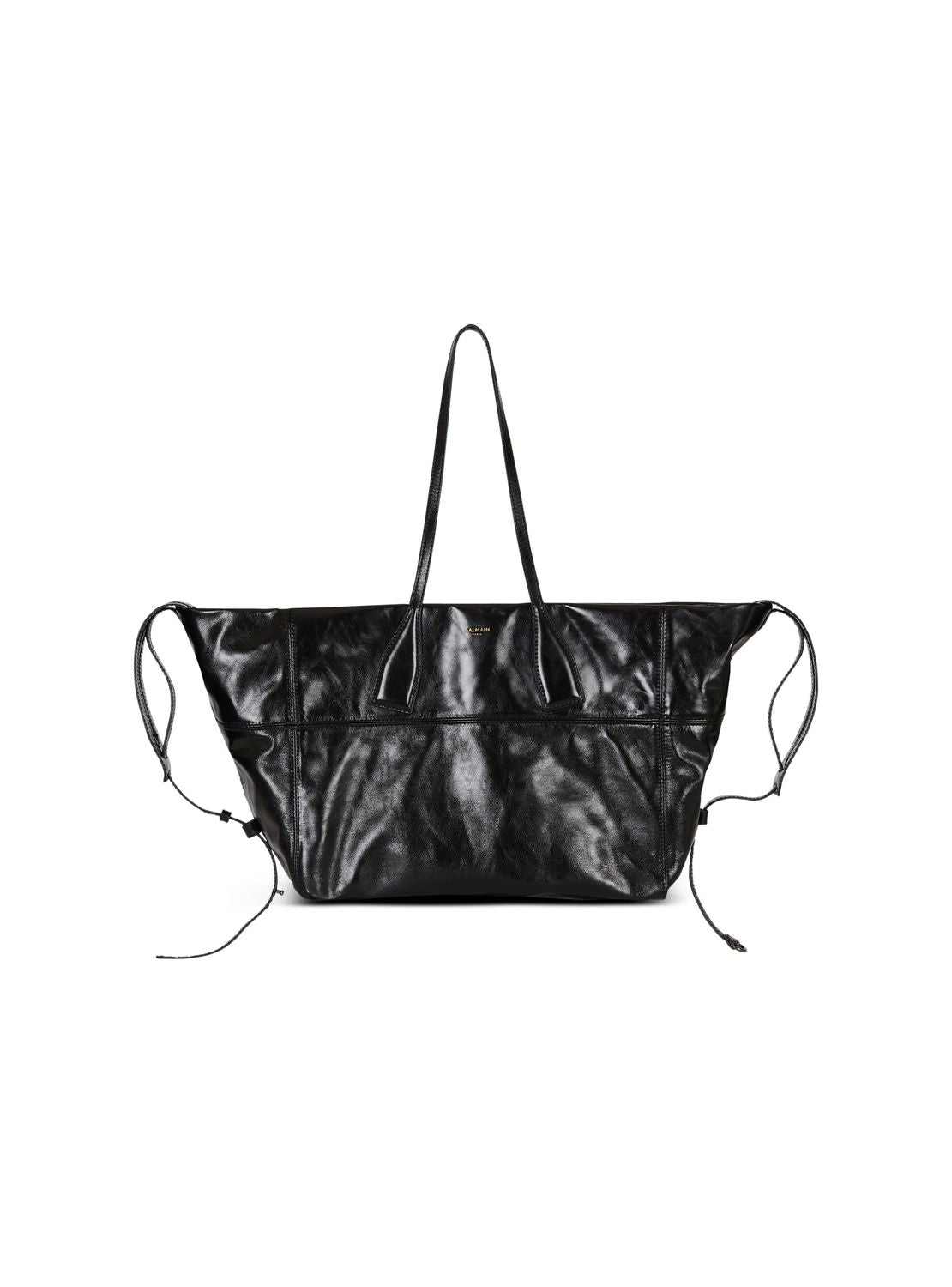BALMAIN Track Zip Calfskin Handbag