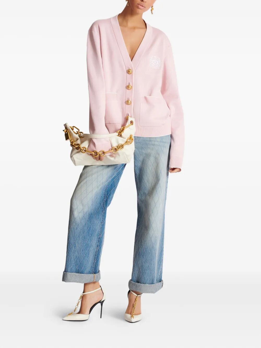 BALMAIN Medium Calfskin Handbag