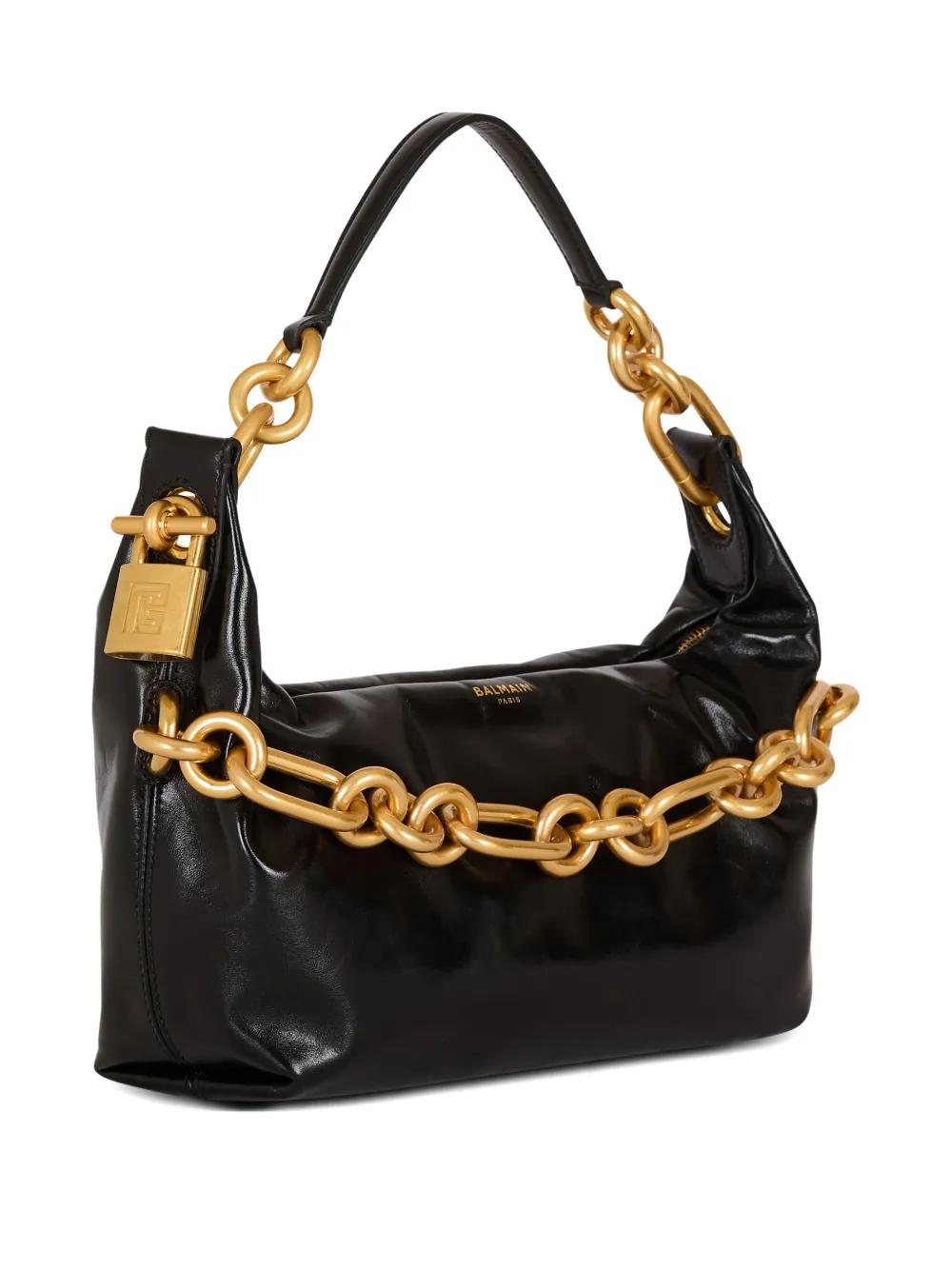 BALMAIN Medium Calfskin Leather Handbag