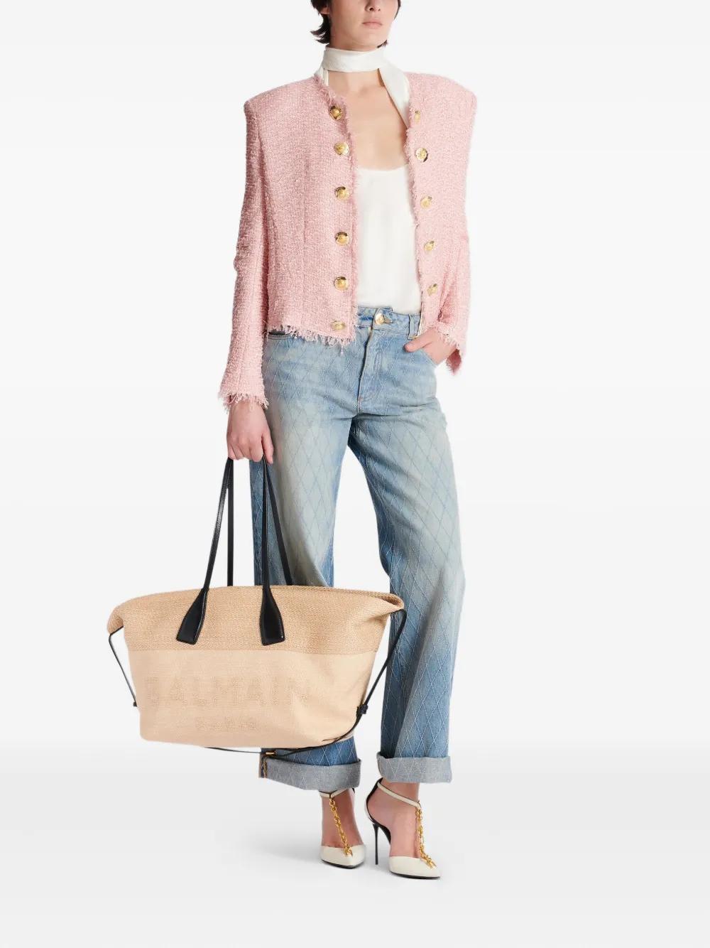 BALMAIN Leather Tote Handbag - FW25 Collection