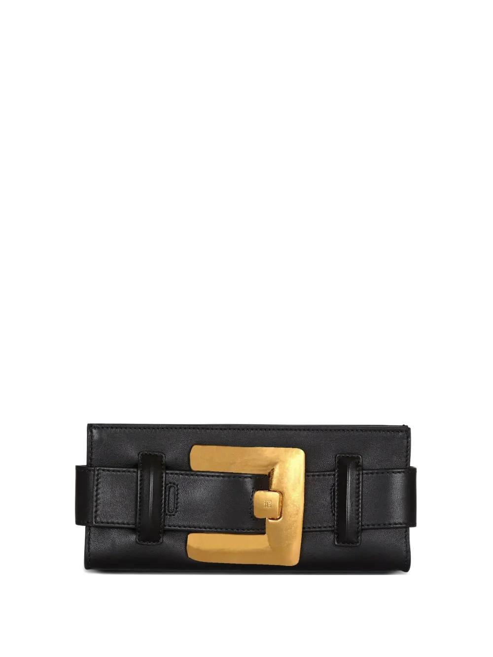 BALMAIN Mini Anthem Pouch Handbag - Calfskin Clutch