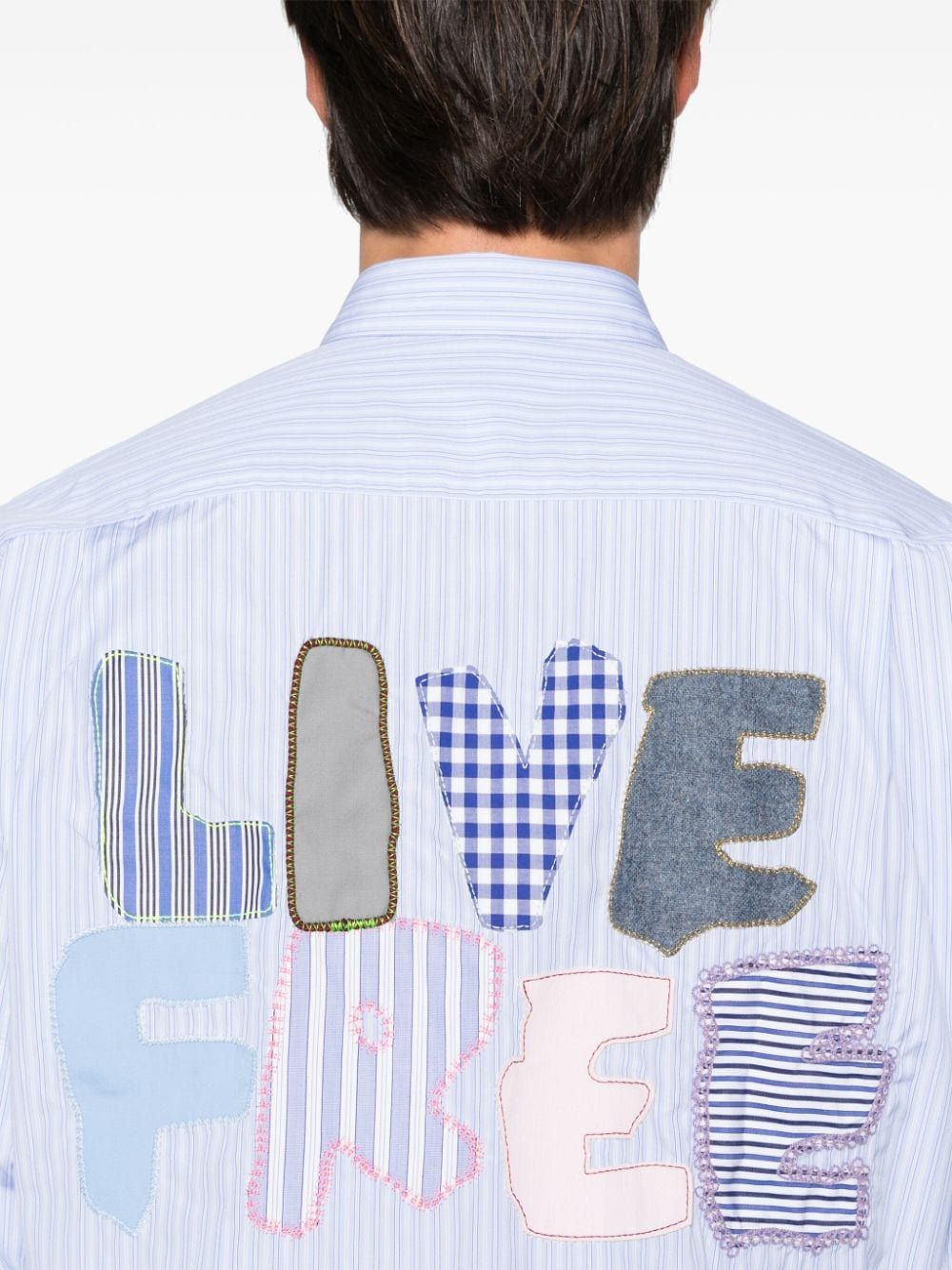 COMME DES GARÇONS SHIRT Men's Patchwork Stripe Shirt