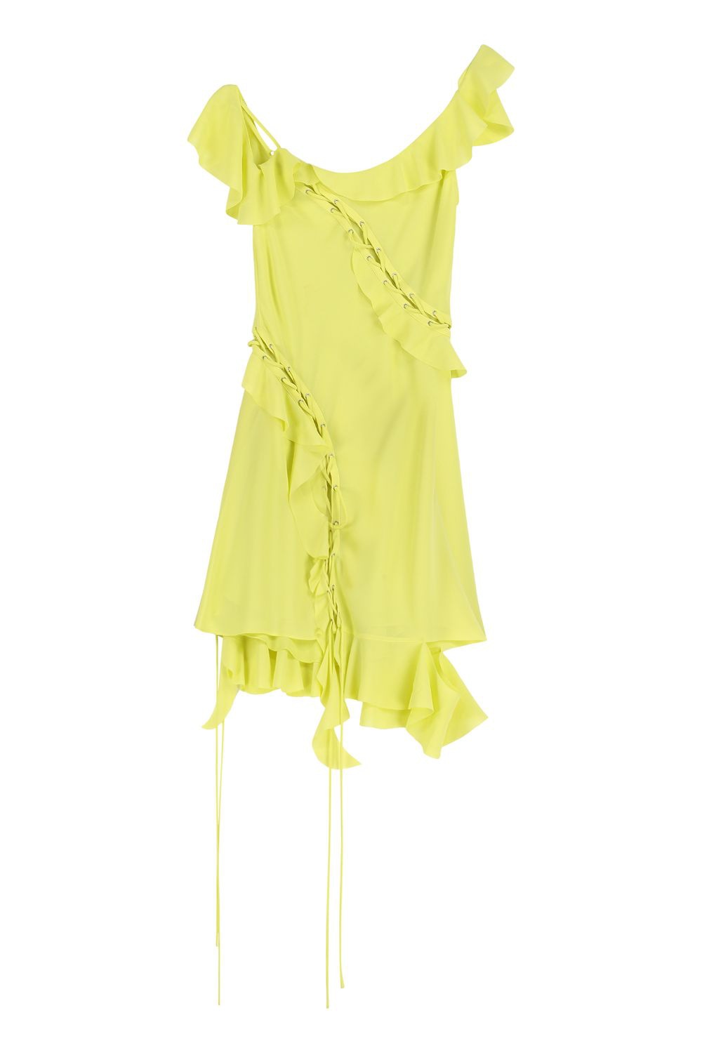 ACNE STUDIOS Frill Mini Dress with Lace-Up Detail
