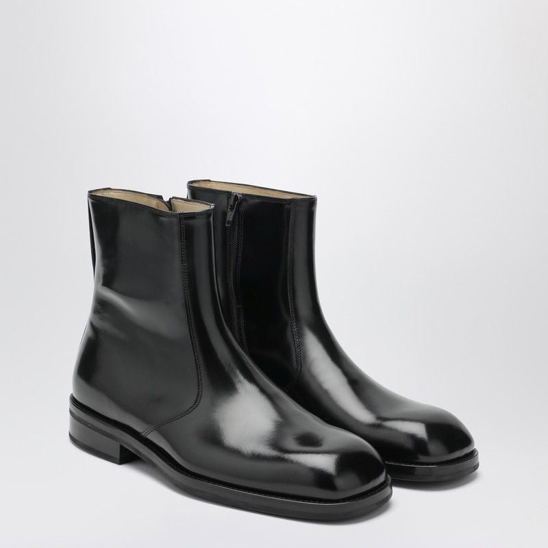 LEMAIRE Leather Ankle Boots with Square Toe - FW25 Collection