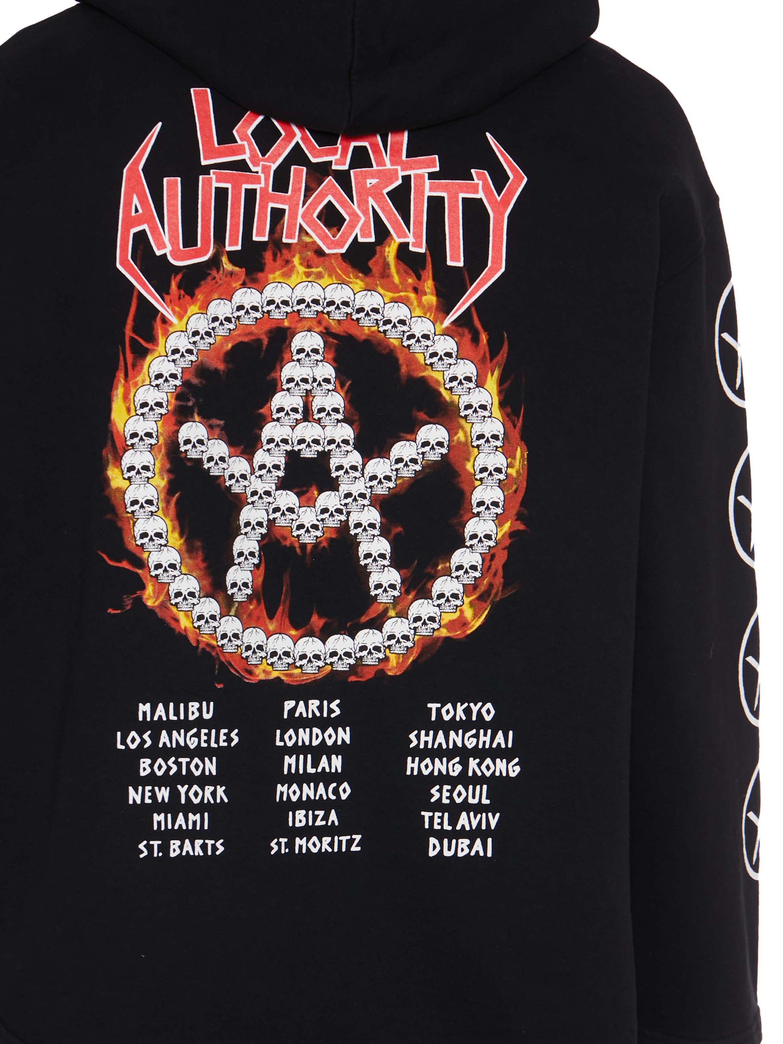 LOCAL AUTHORITY Skull Tour Hoodie - Size M