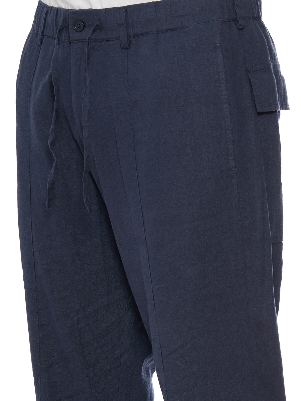 DANIELE ALESSANDRINI Linen Trousers with Drawstring - Size 46