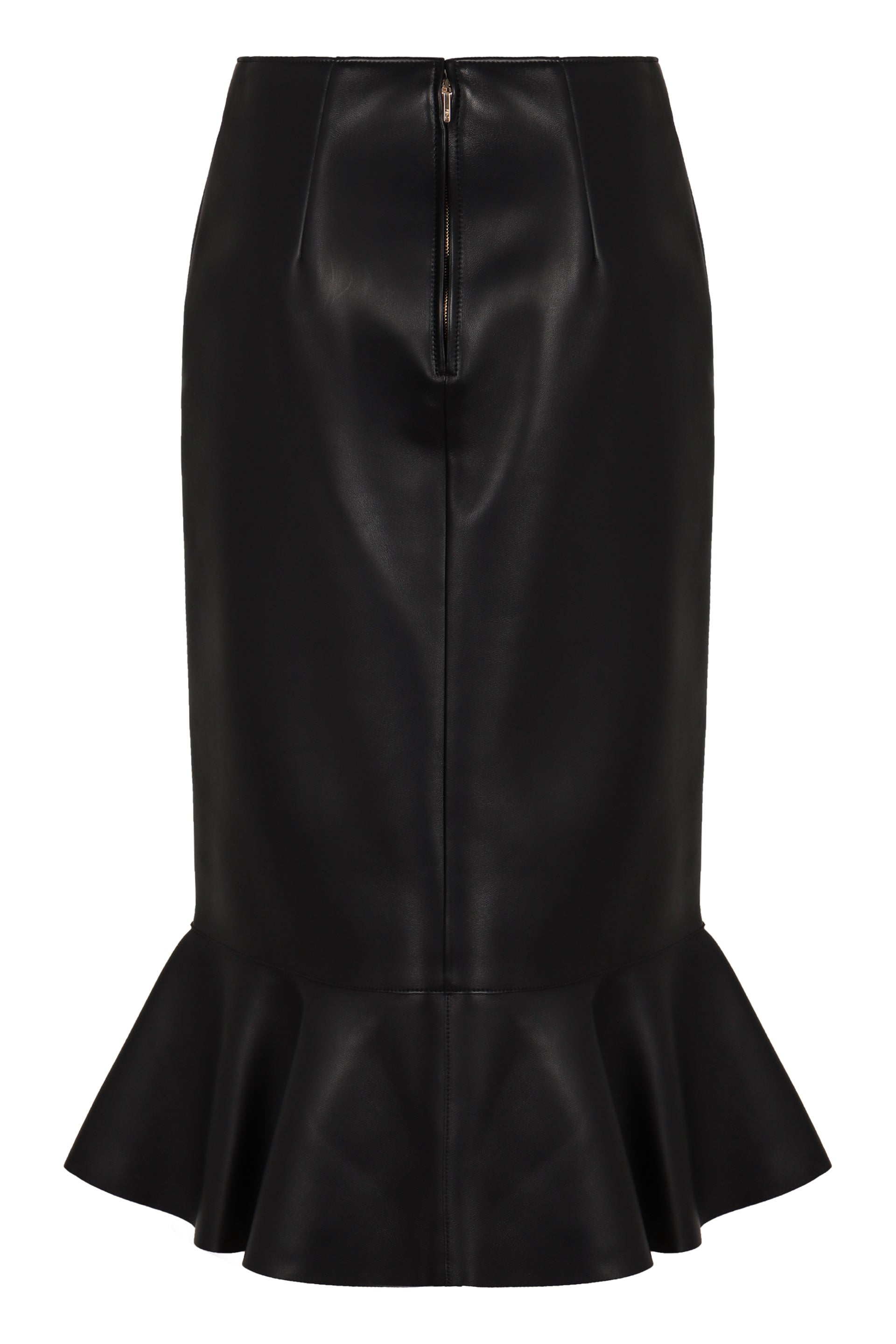 FENDI High Waist Long Skirt with Peplum Detail