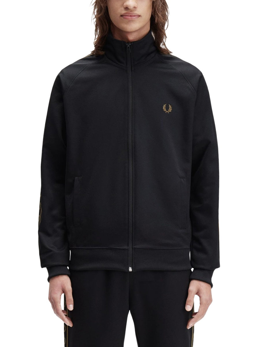 FRED PERRY Men's Track Jacket with Contrasting Webbing - Size L