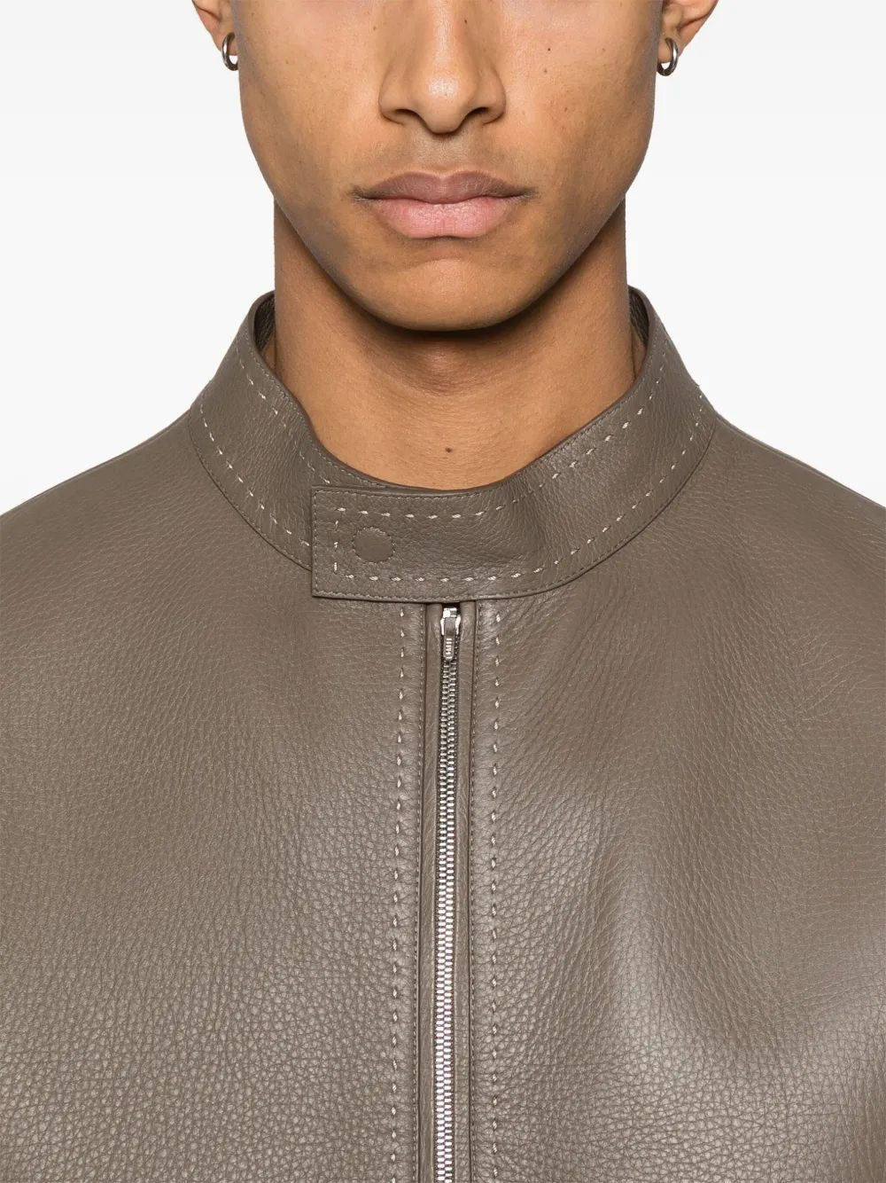 FENDI Pebbled Leather Jacket for Men