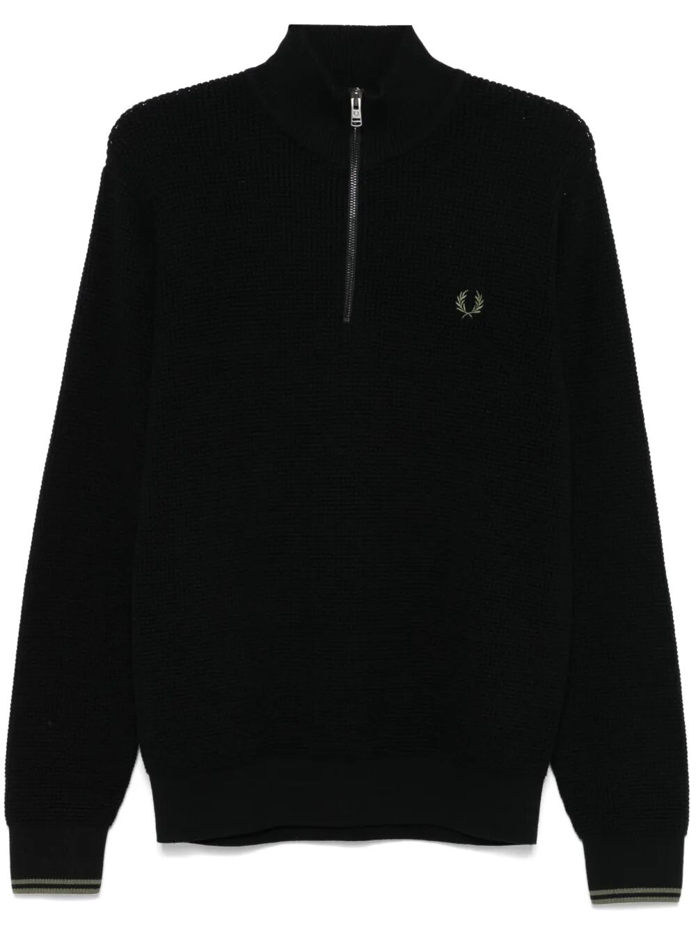 FRED PERRY Waffle Stitch Half Zip Jumper