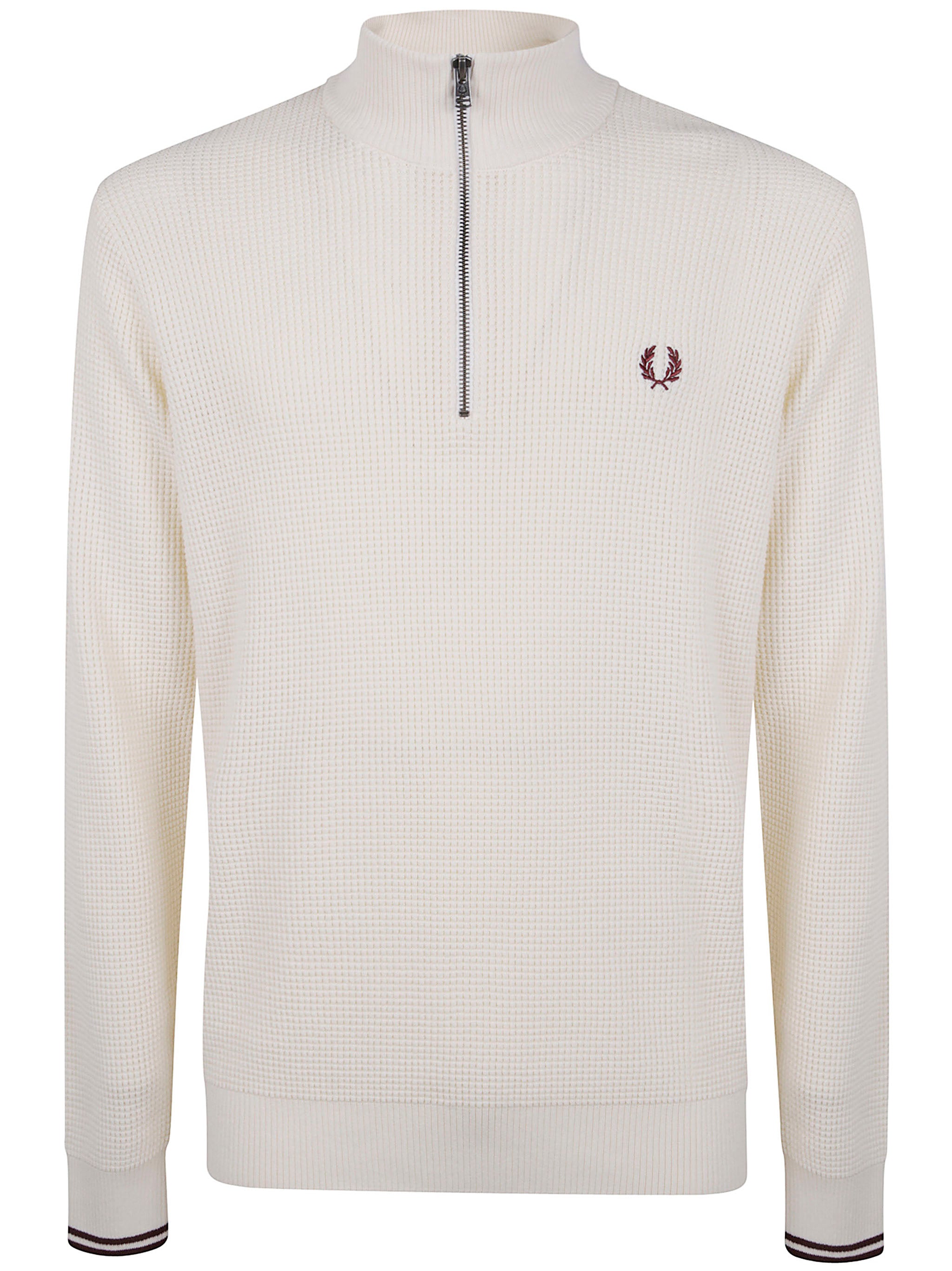 FRED PERRY Waffle Stitch Half Zip Jumper for Men