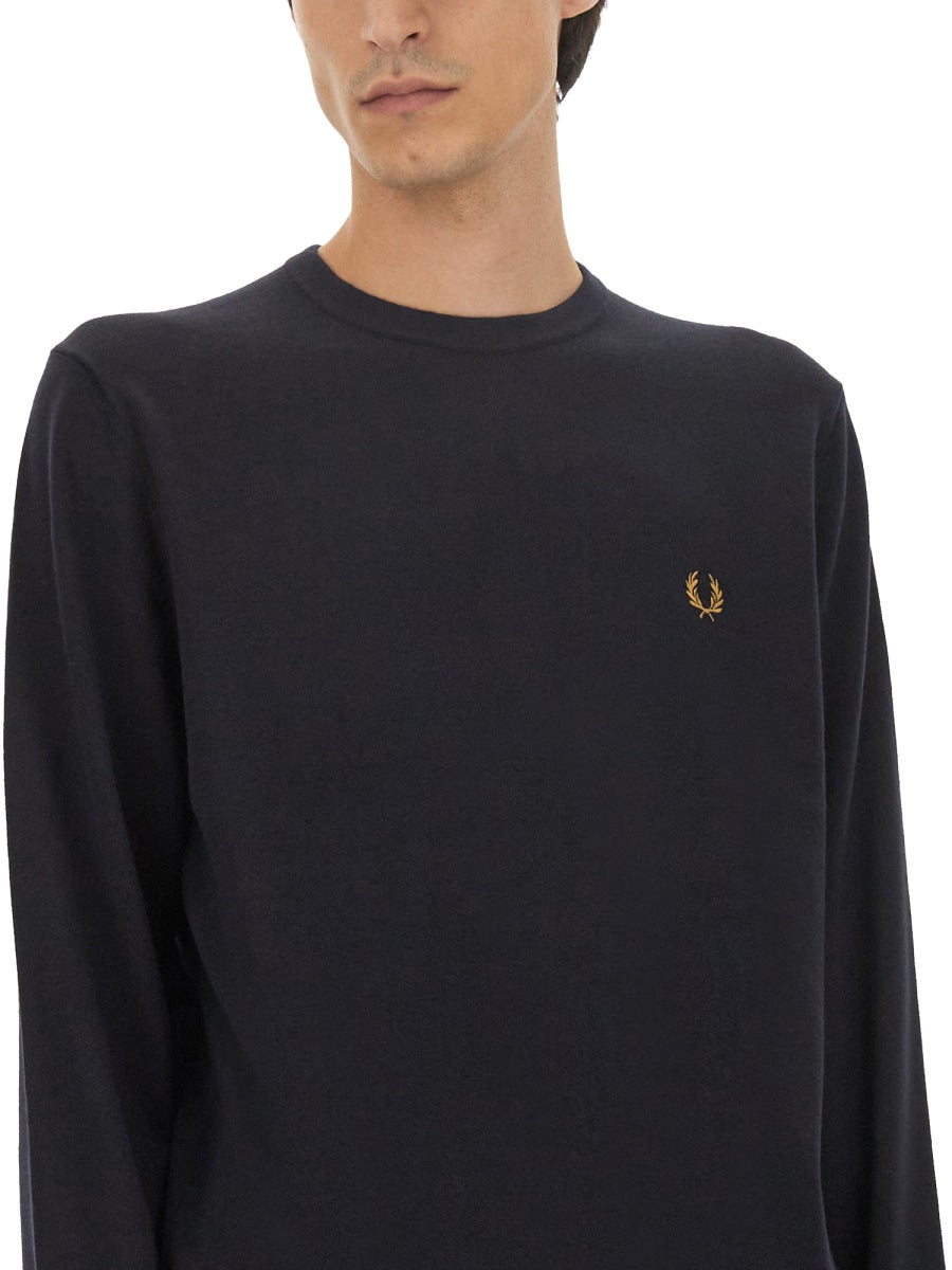 FRED PERRY Embroidered Logo Regular Fit T-Shirt - Size L