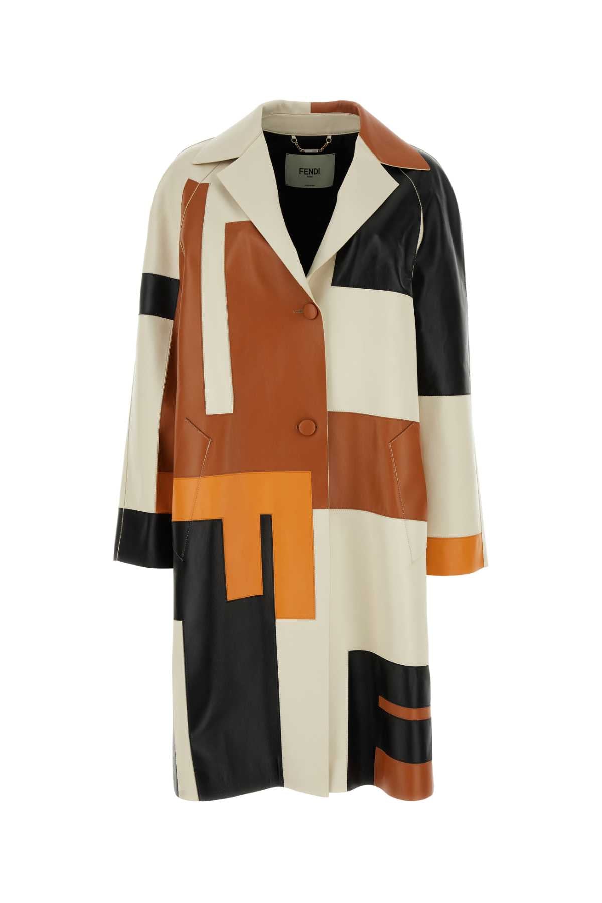 FENDI Multicolored Nappa Leather Overcoat for Women
