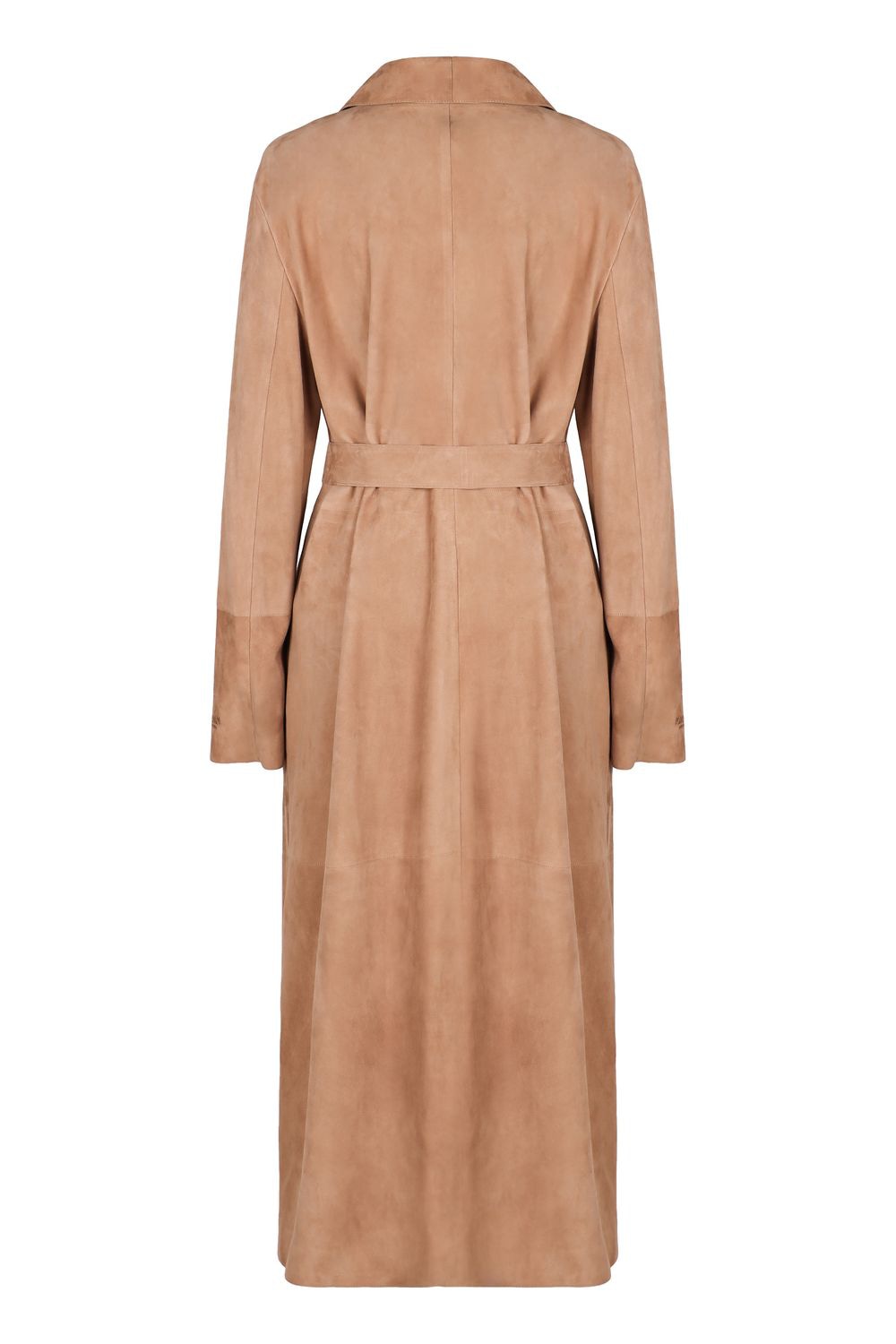 FENDI Suede Calfskin Jacket with Scarf Collar and Coordinated Waist Belt