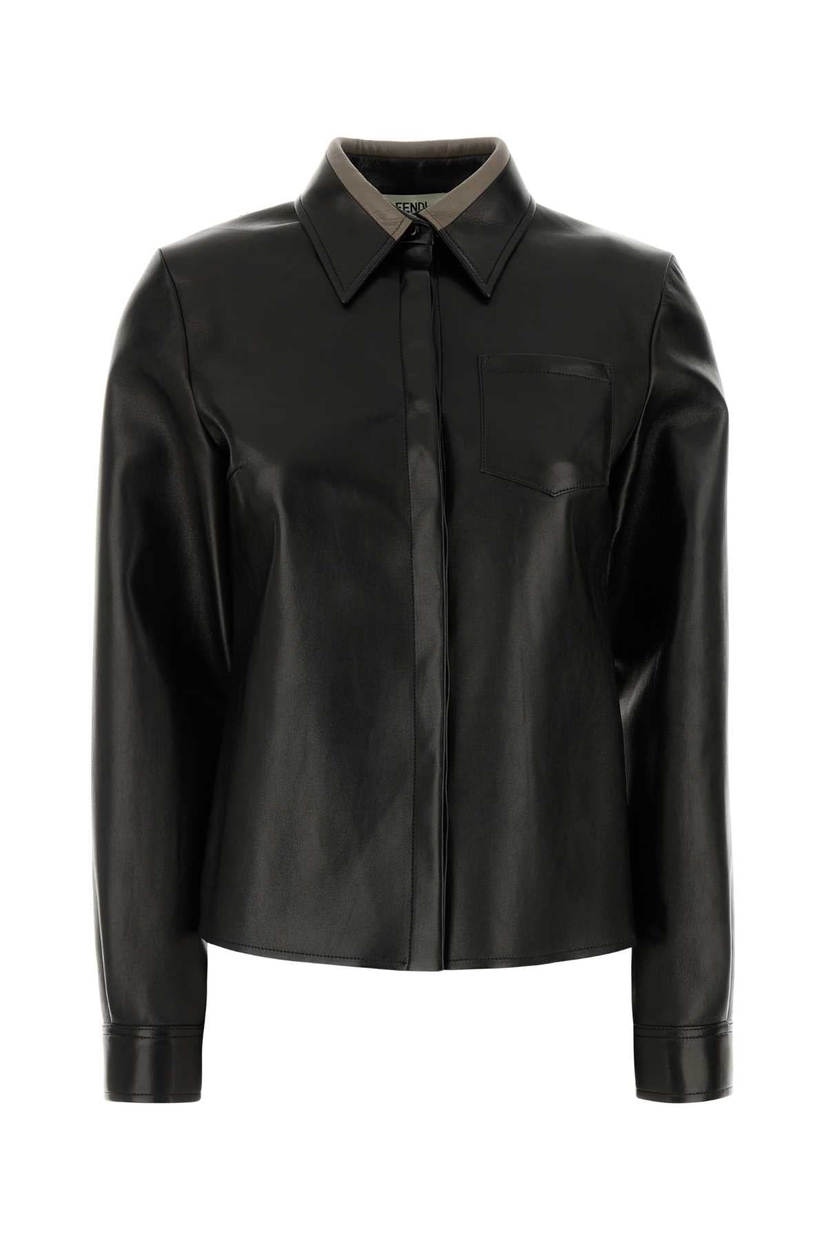 FENDI Nappa Leather Shirt for Women, FW24