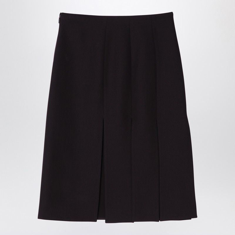 FENDI Wool Midi Skirt with Slit Motif