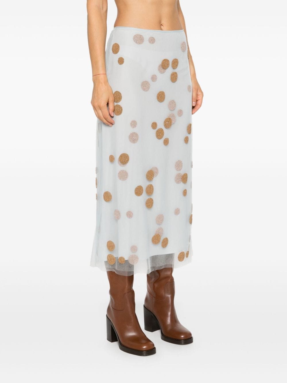 FENDI Embroidered Midi Skirt