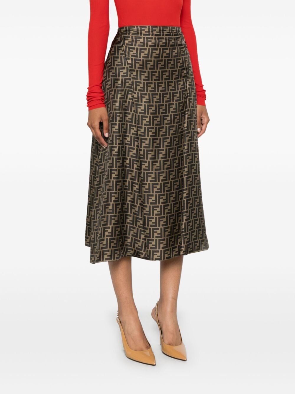 FENDI Silk Midi Skirt for Women