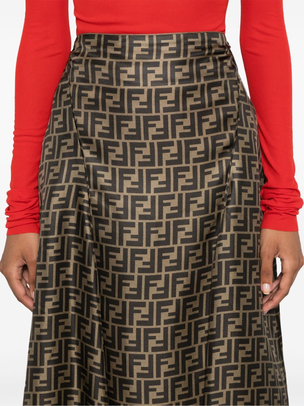 FENDI High-Waisted Twill Skirt
