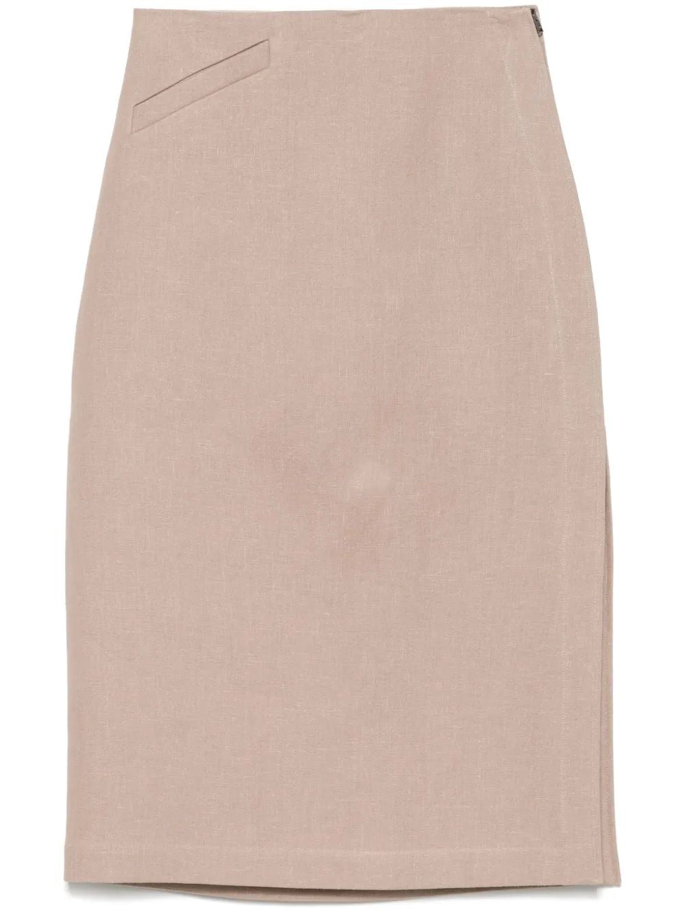 FENDI Straight-Fit Midi Skirt with Deep Side Slit
