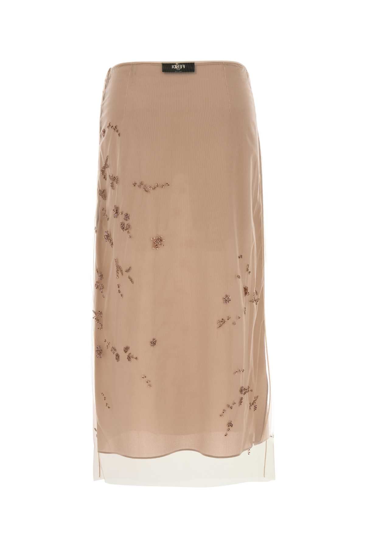 FENDI Antiqued Tulle Mini Skirt