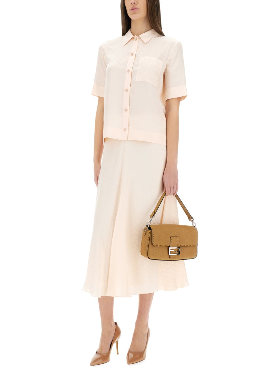 FENDI Silk Mini Skirt - Size 40 IT