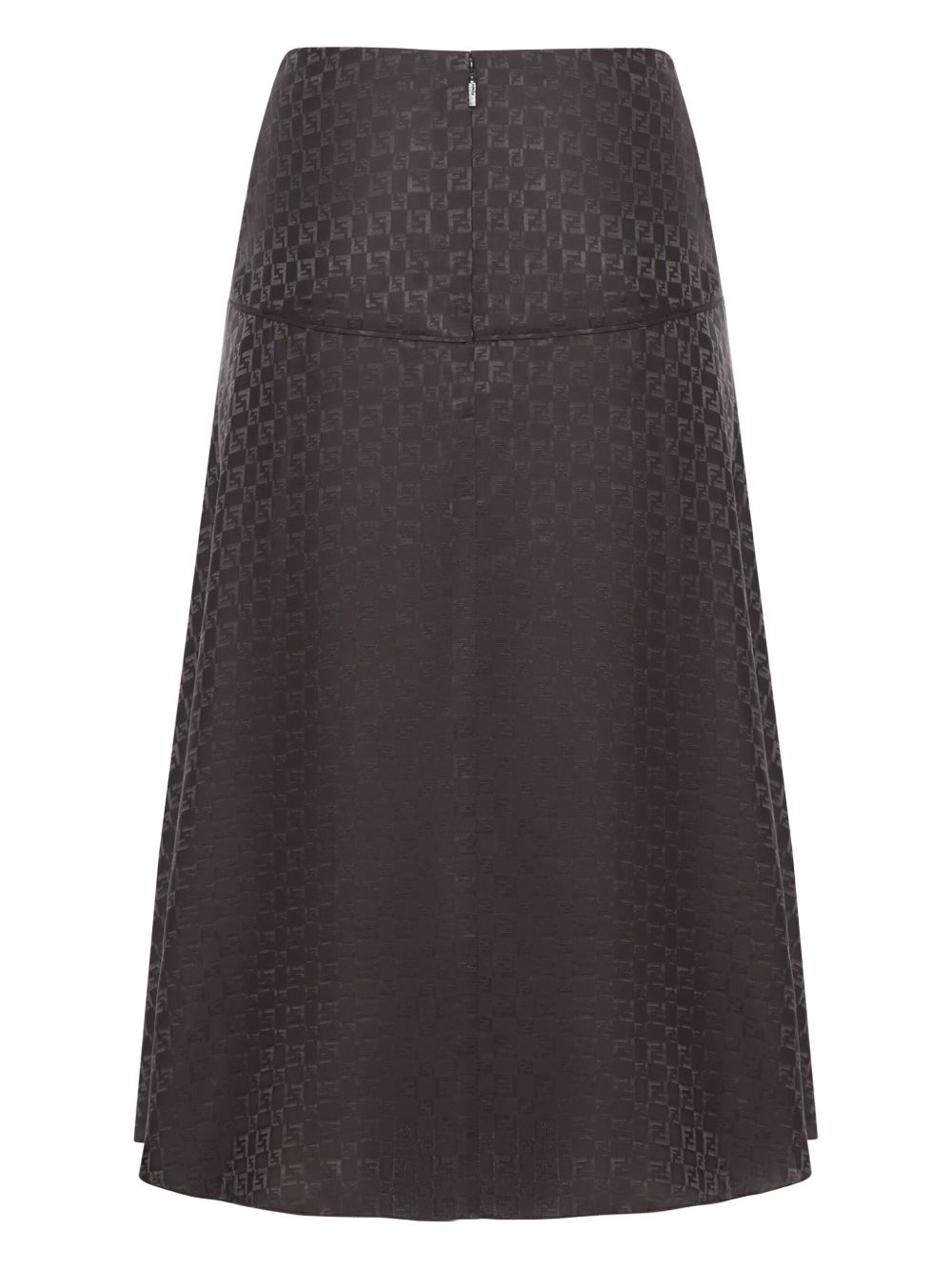 FENDI Jacquard Silk A-Line Midi Skirt for Women