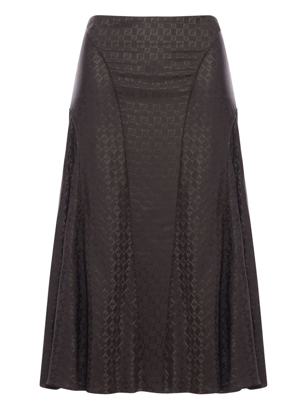 FENDI Jacquard Silk A-Line Midi Skirt for Women