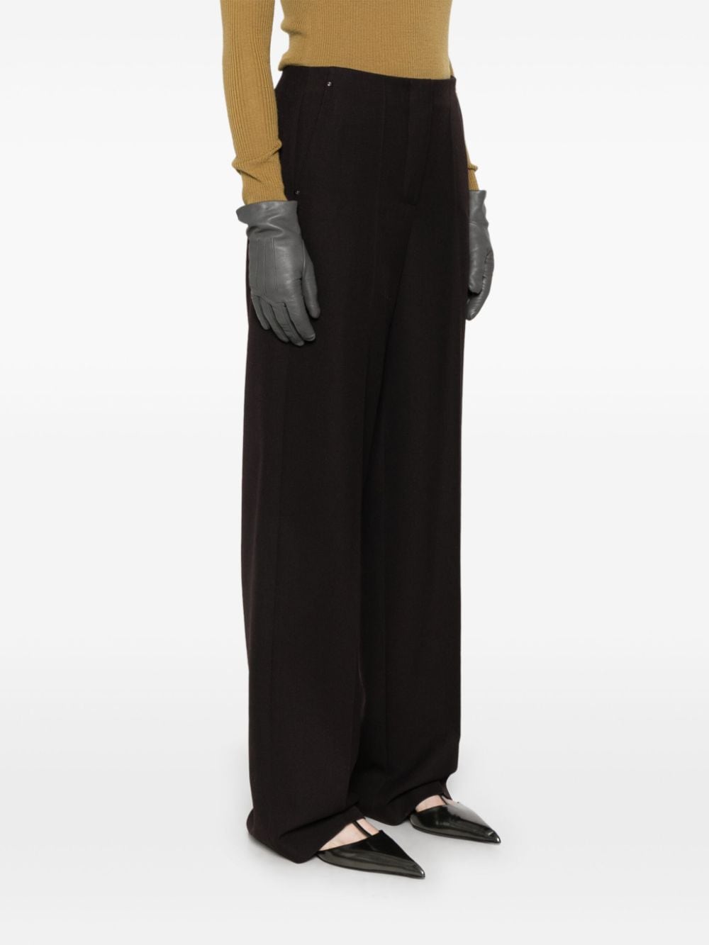 FENDI Wide Leg Wool Trousers for Women