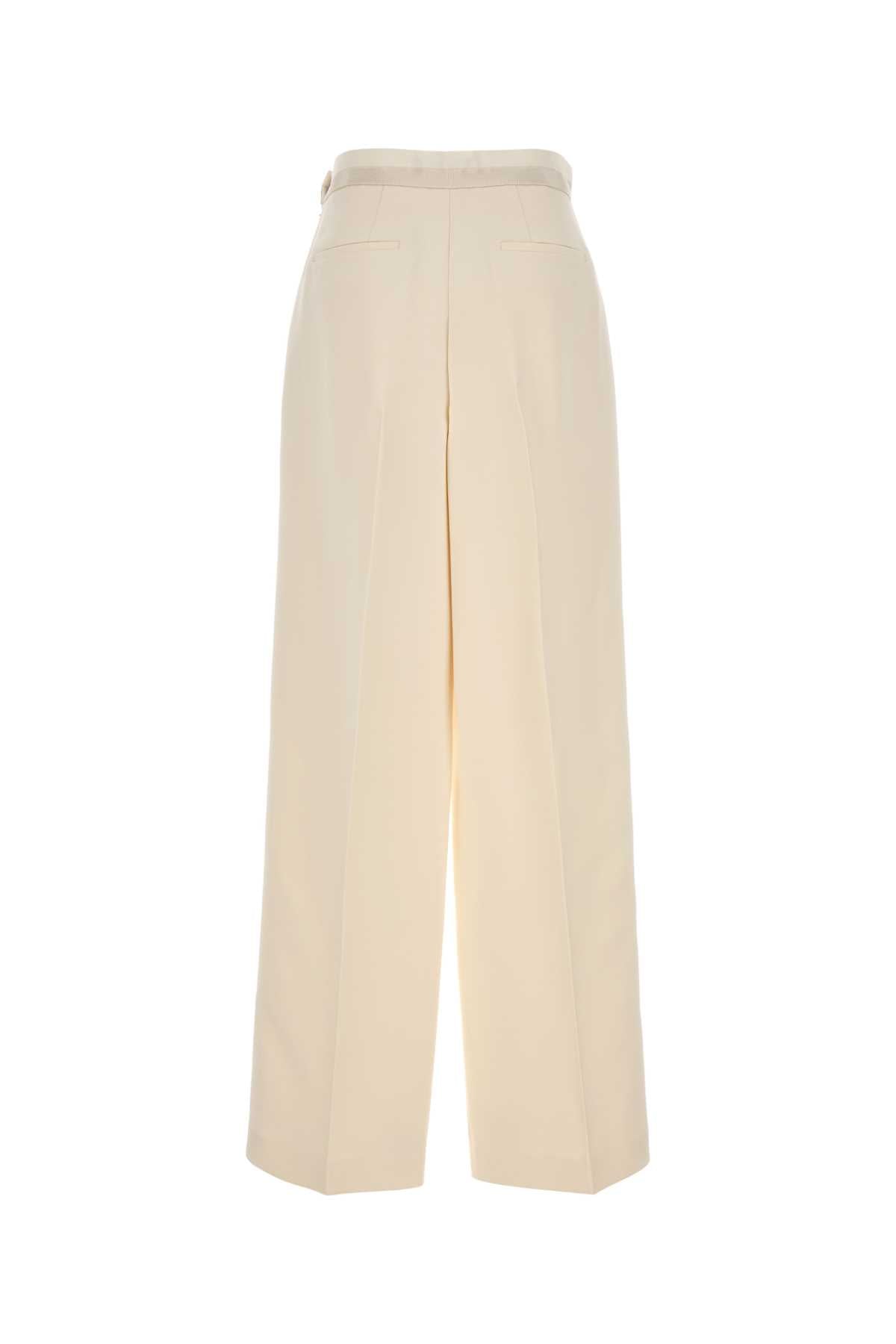 FENDI Ivory Wool Blend Tuxedo Pant