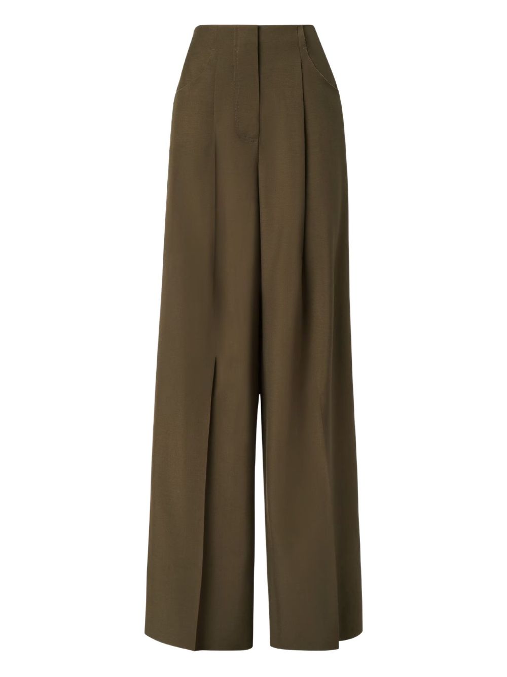 FENDI Wide-Leg Trousers with Centre-Front Pleats - High Waist