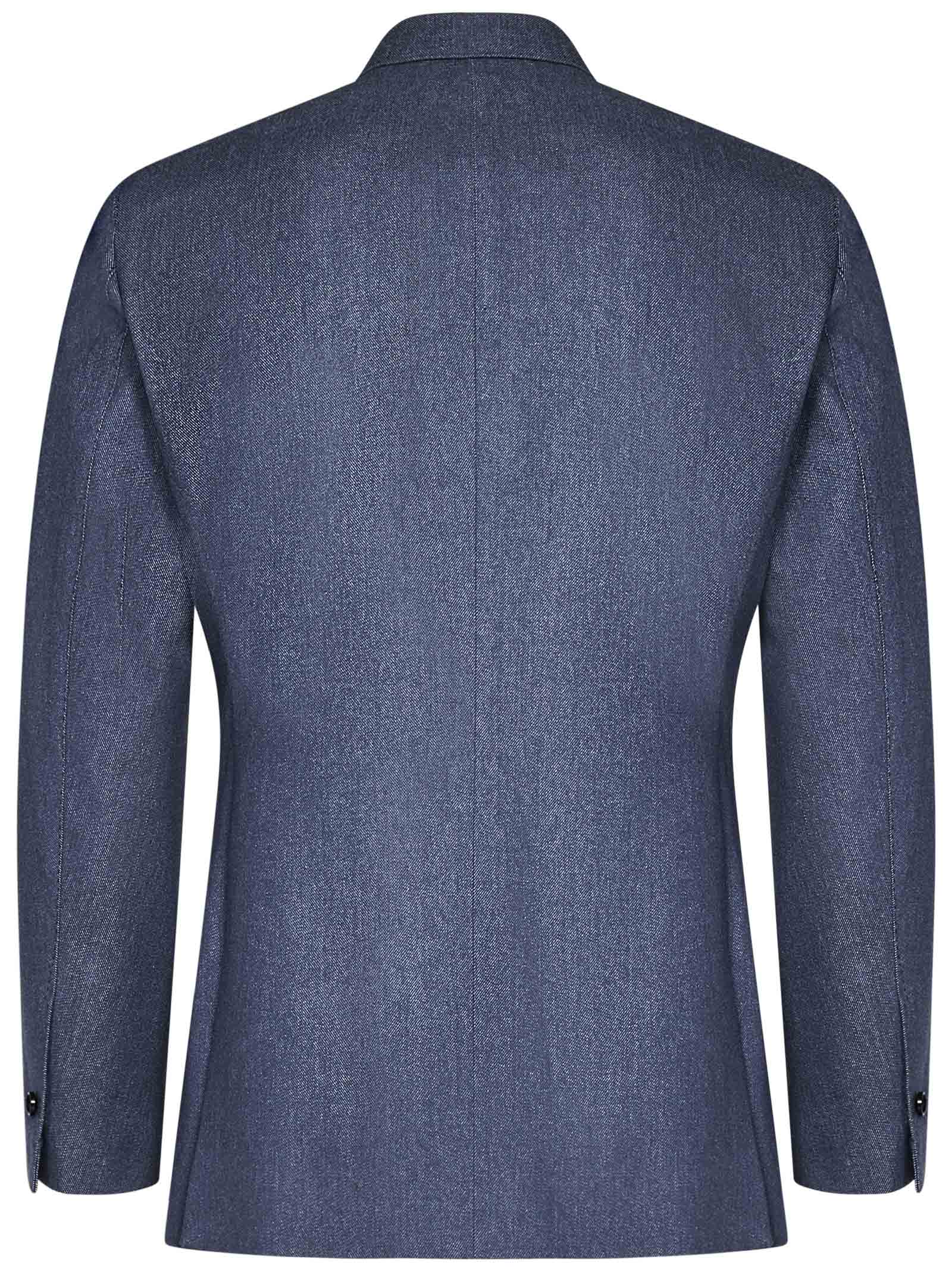 FRANZESE COLLECTION Double-Breasted Denim Jacket - Size 48 IT