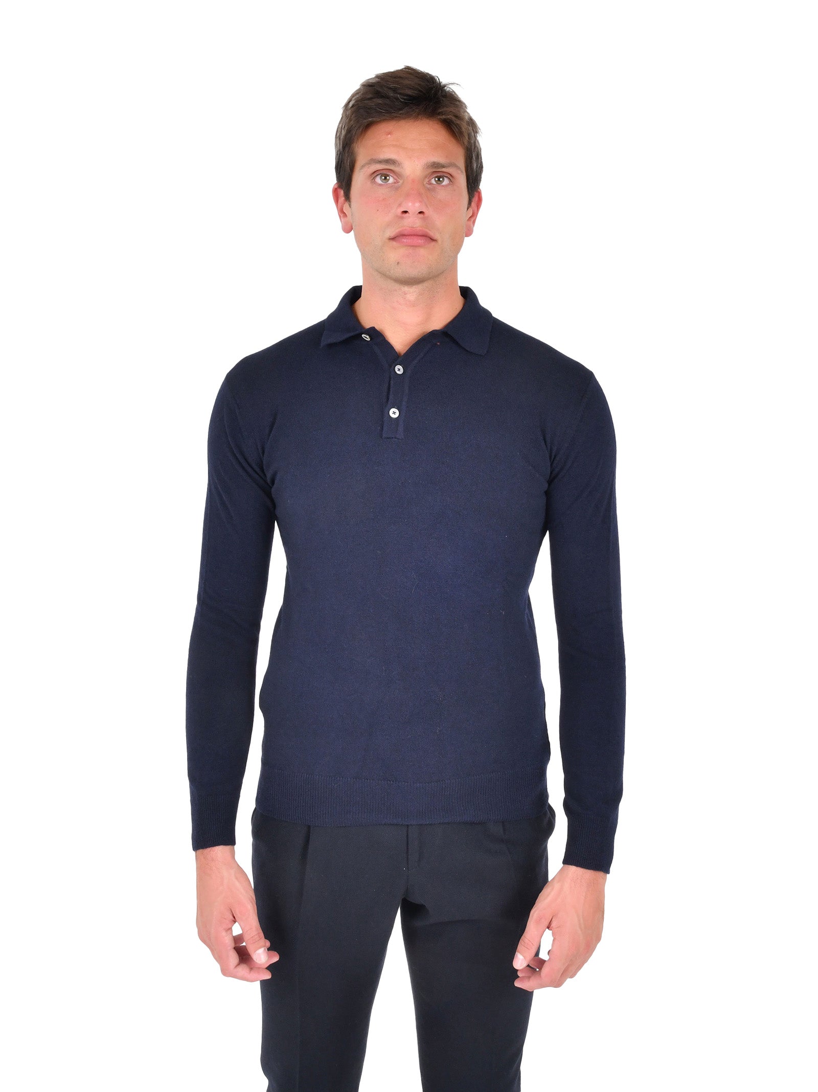 Franzese Collection Mini Cashmere Blend Knit Polo Shirt
