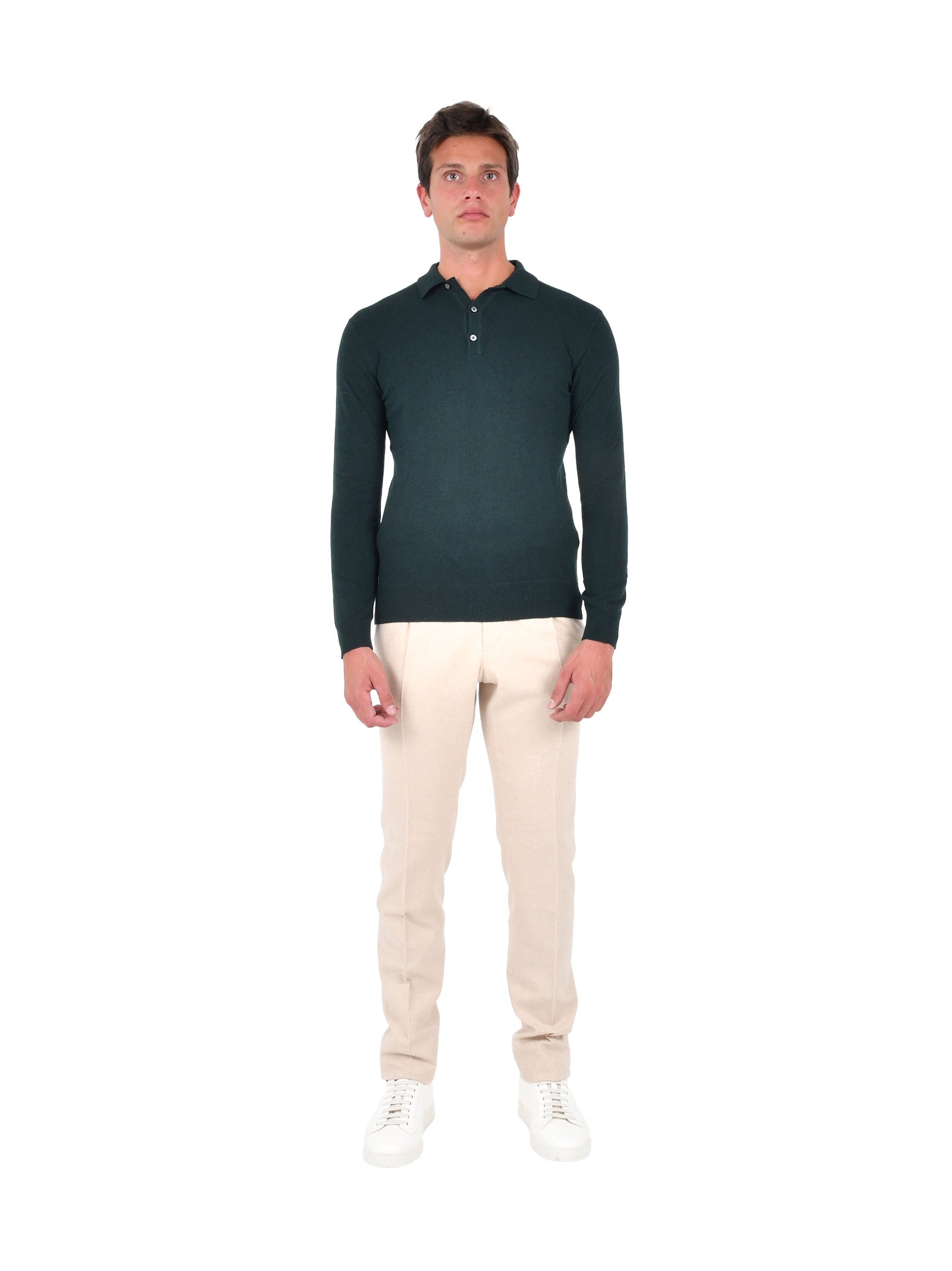 Franzese Collection Long-Sleeved Polo Sweater for Men
