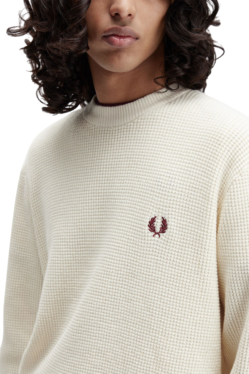 FRED PERRY Classic Fit Lightweight Combed Cotton Sweater for Men