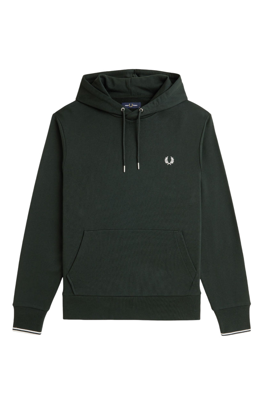 FRED PERRY Regular Fit Hoodie with Drawstring and Kangaroo Pockets