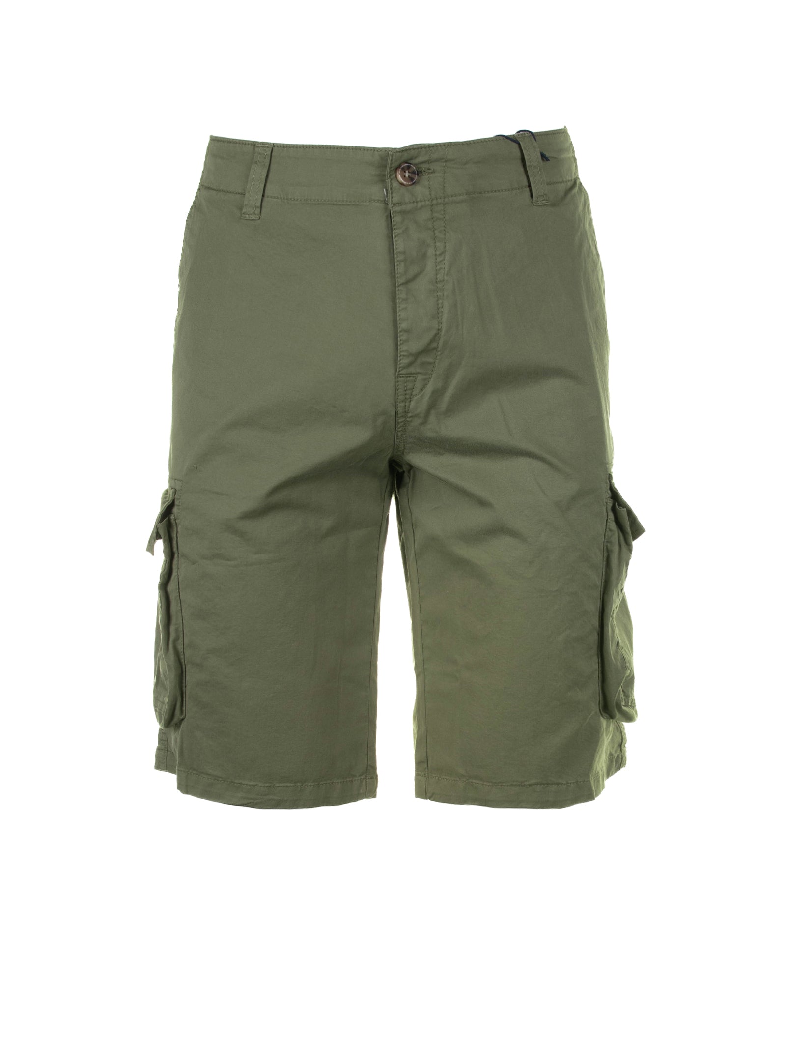 MC2 SAINT BARTH Military Green Bermuda Shorts with Pockets for Men