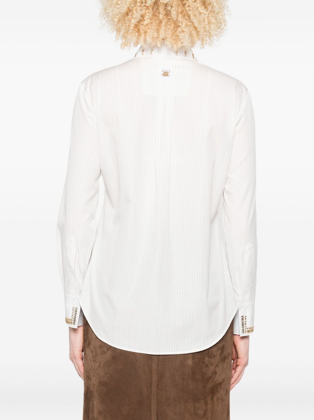 TRAME AUREE Elegantly Embellished Cotton Shirt