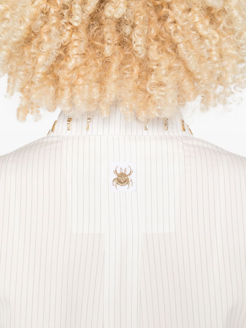 TRAME AUREE Elegantly Embellished Cotton Shirt